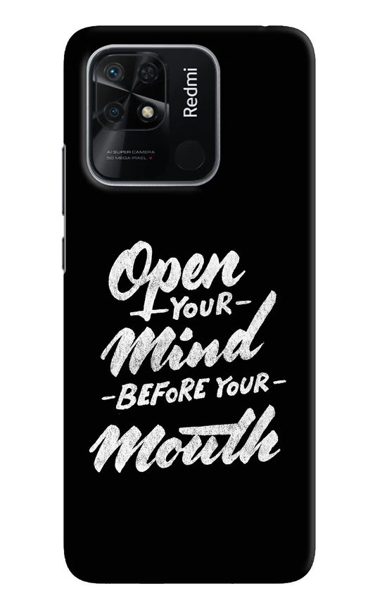 Open Your Mind Before Your Mouth Redmi 10/10 Power Hard Case Back Cover by Casekaro