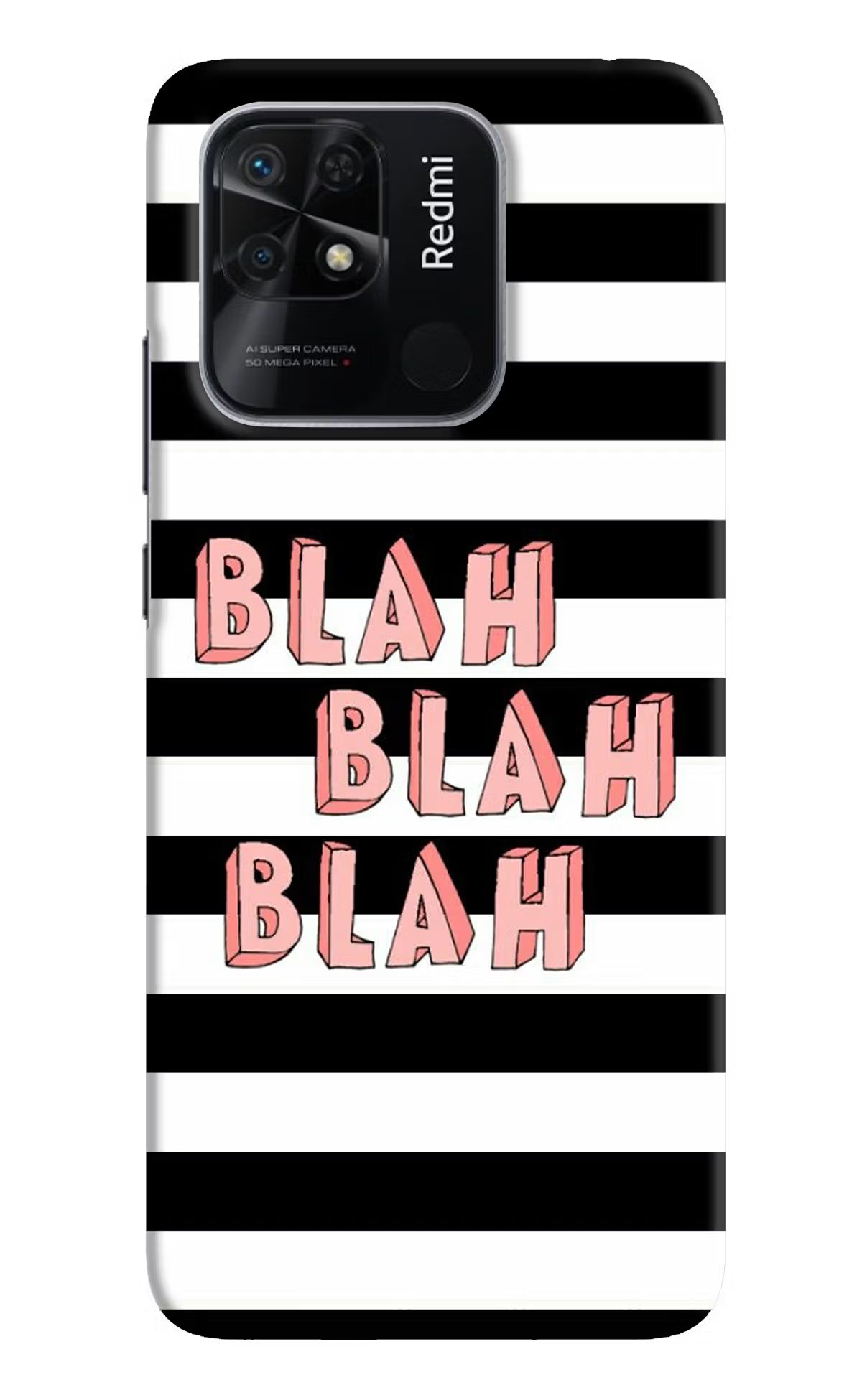 Blah Blah Blah Redmi 10/10 Power Hard Case Back Cover by Casekaro