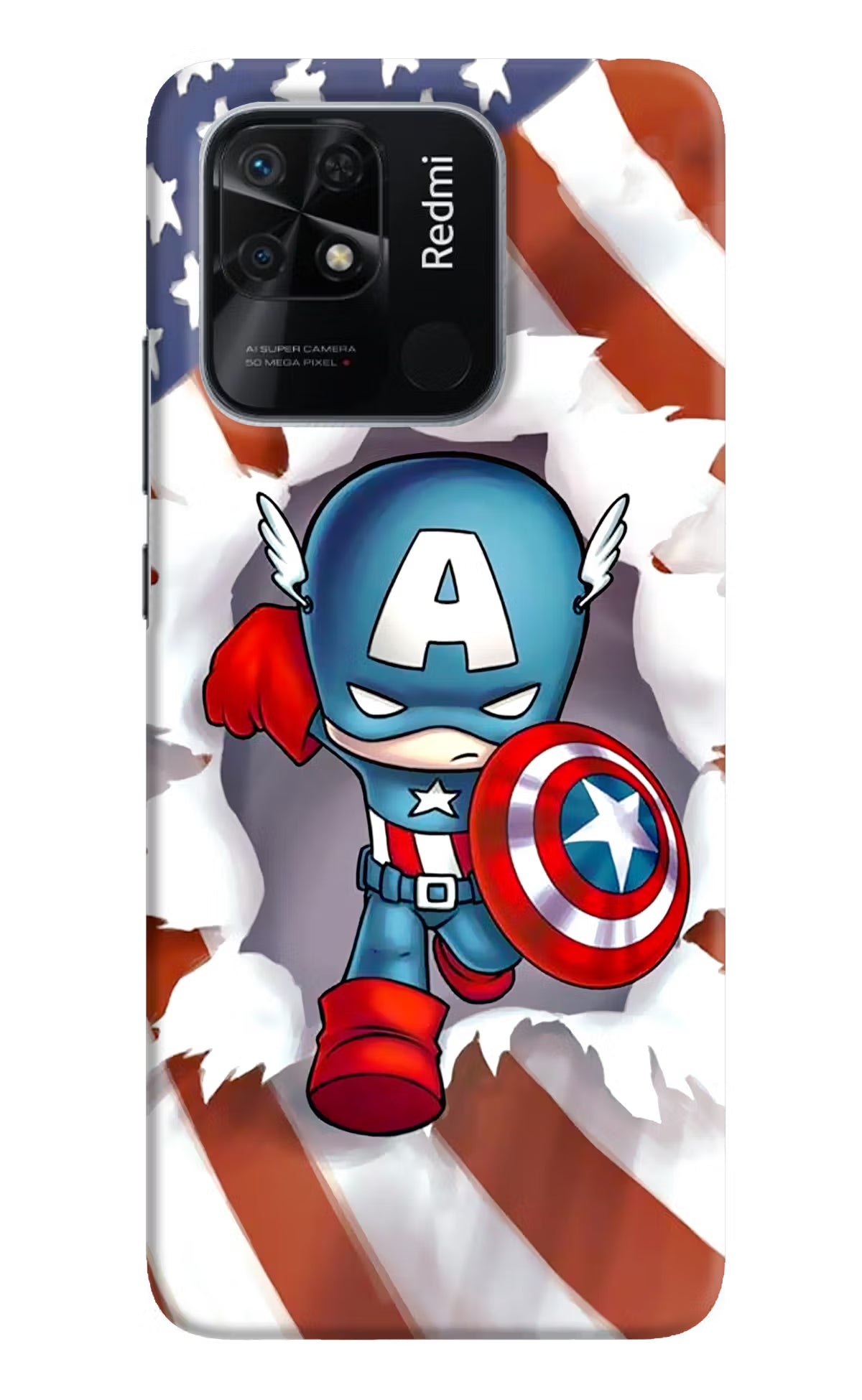 Captain America Redmi 10/10 Power Hard Case Back Cover by Casekaro
