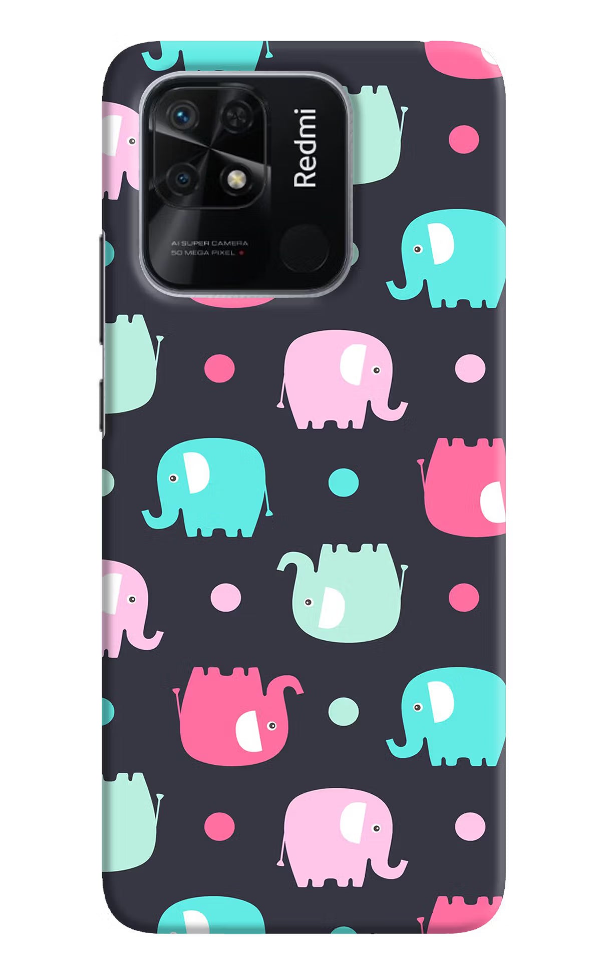 Elephants Redmi 10/10 Power Hard Case Back Cover by Casekaro