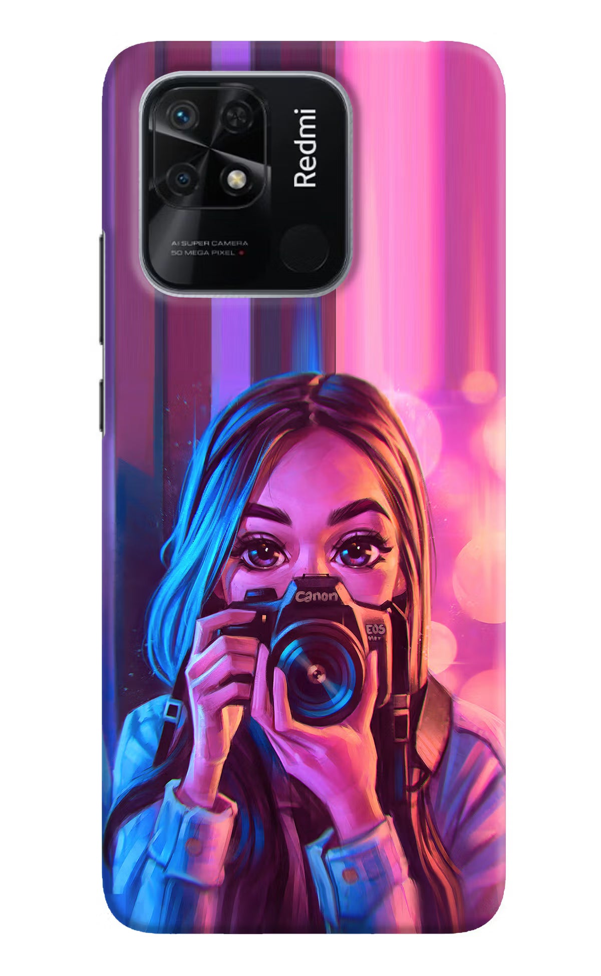 Girl Photographer Redmi 10/10 Power Hard Case Back Cover by Casekaro