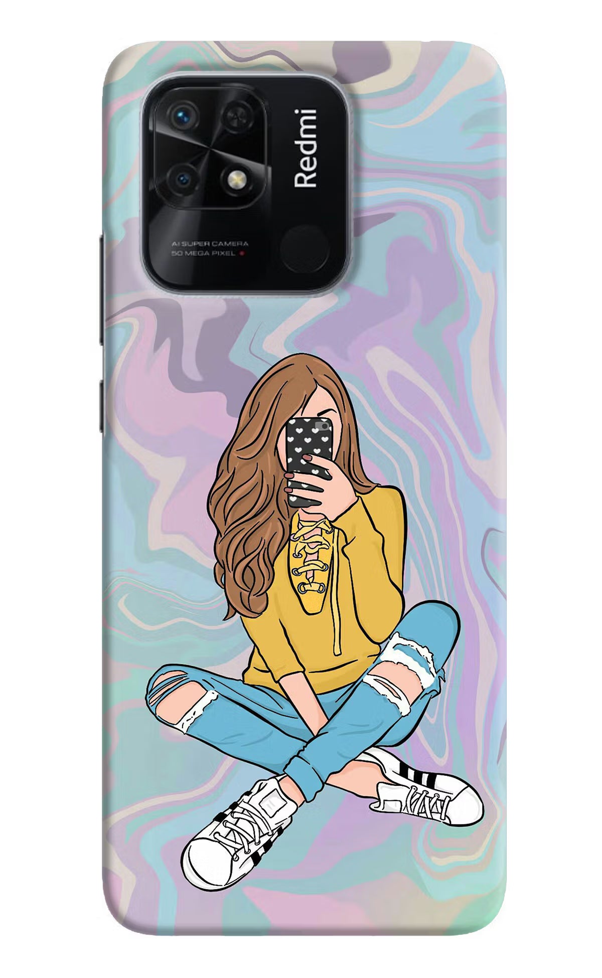 Selfie Girl Redmi 10/10 Power Hard Case Back Cover by Casekaro