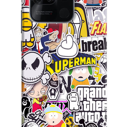 Sticker Bomb Redmi 10/10 Power Hard Case Back Cover by Casekaro