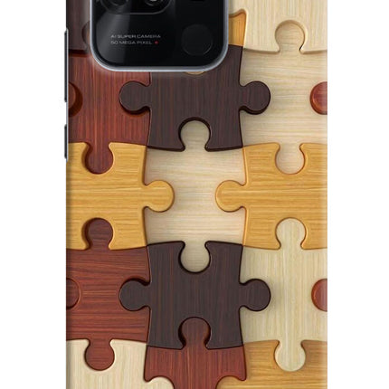 Wooden Puzzle Redmi 10/10 Power Hard Case Back Cover by Casekaro
