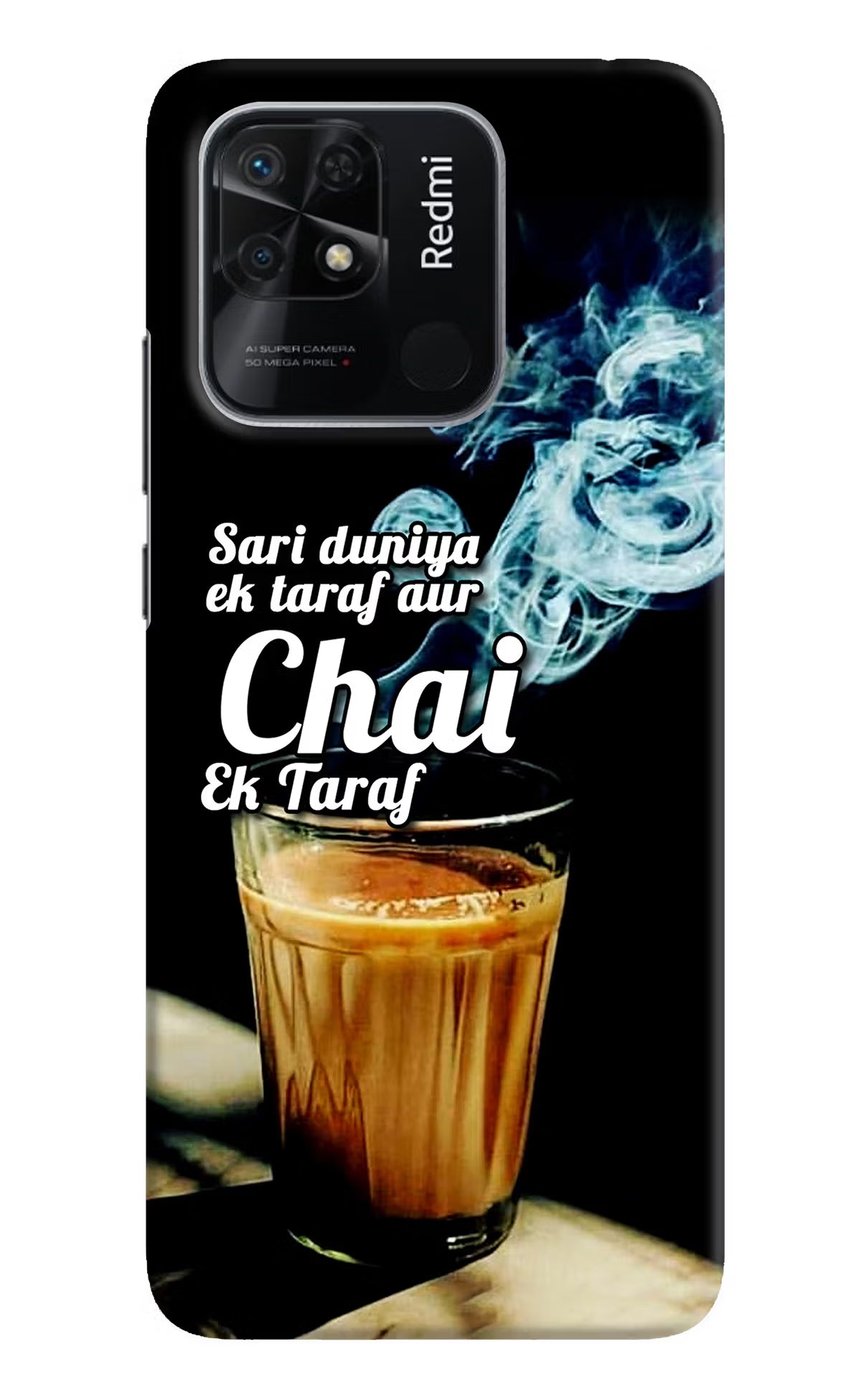 Chai Ek Taraf Quote Redmi 10/10 Power Hard Case Back Cover by Casekaro