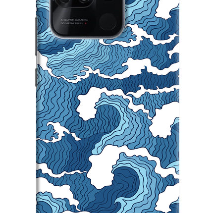 Blue Waves Redmi 10/10 Power Hard Case Back Cover by Casekaro