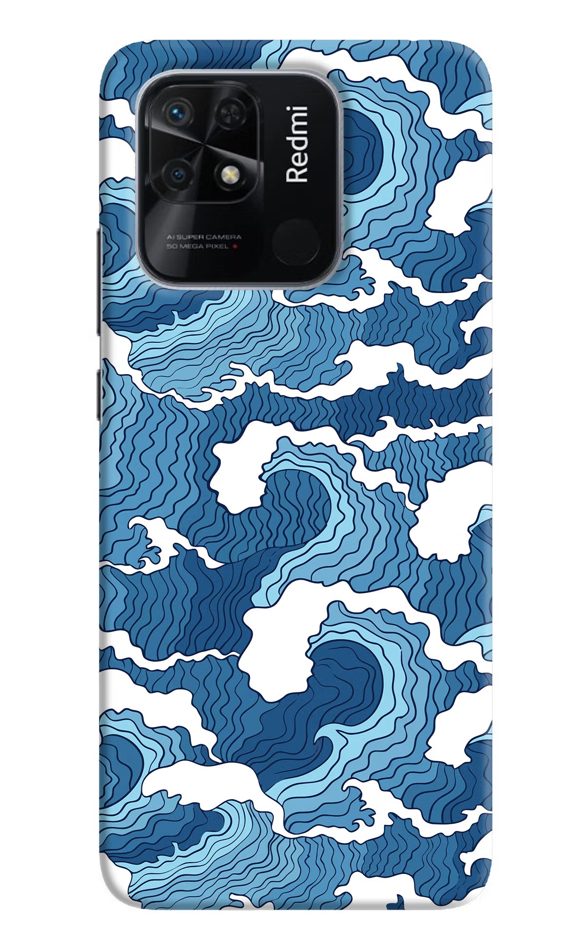 Blue Waves Redmi 10/10 Power Hard Case Back Cover by Casekaro