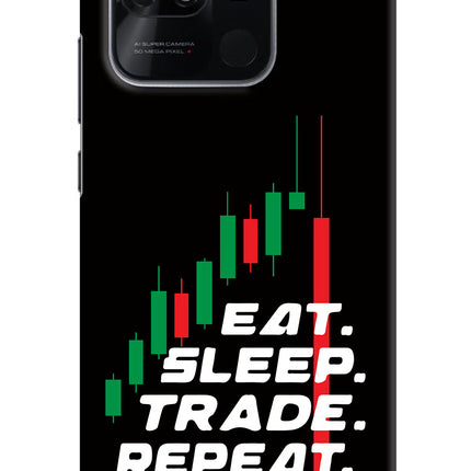 Eat Sleep Trade Repeat Redmi 10/10 Power Hard Case Back Cover by Casekaro