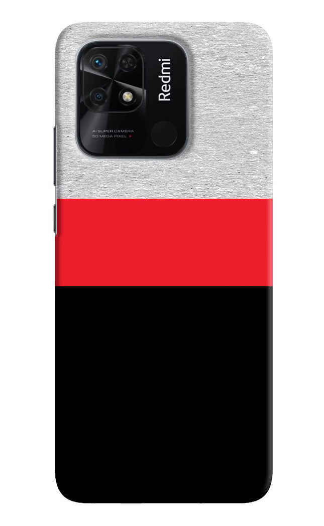 Tri Color Pattern Redmi 10/10 Power Hard Case Back Cover by Casekaro