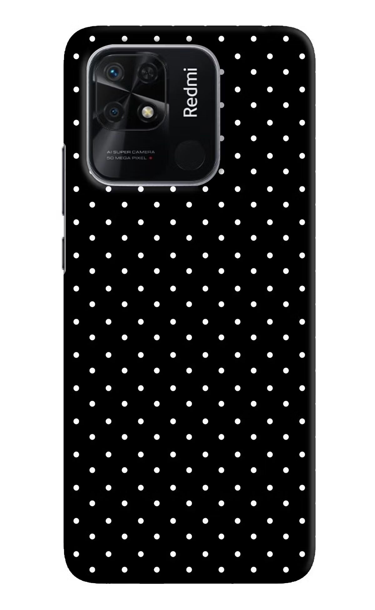 White Dots Redmi 10/10 Power Hard Case Back Cover by Casekaro
