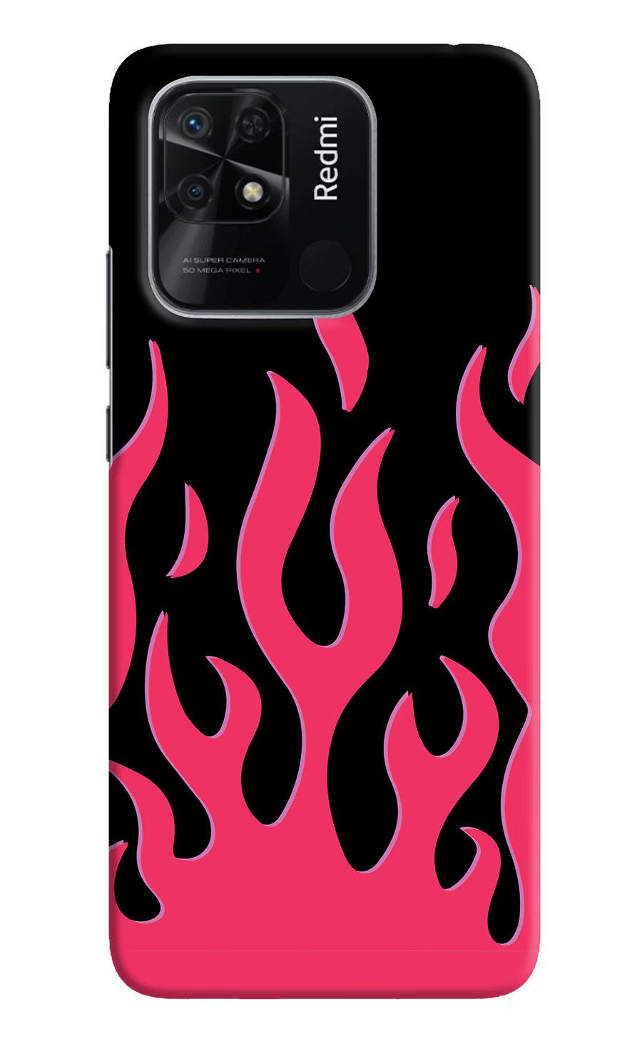 Fire Flames Redmi 10/10 Power Back Cover, Hard case