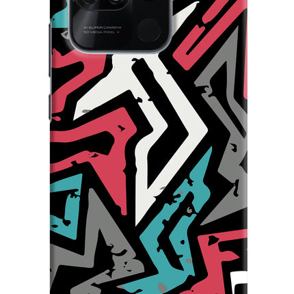 Geometric Graffiti Redmi 10/10 Power Hard Case Back Cover by Casekaro