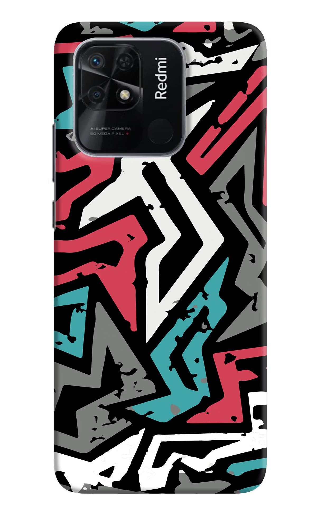 Geometric Graffiti Redmi 10/10 Power Hard Case Back Cover by Casekaro