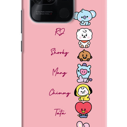 BTS names Redmi 10/10 Power Hard Case Back Cover by Casekaro