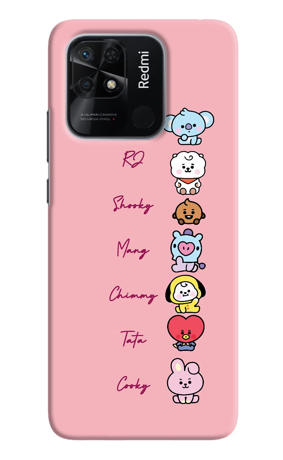BTS names Redmi 10/10 Power Hard Case Back Cover by Casekaro