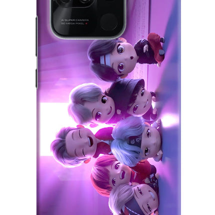 BTS Chibi Redmi 10/10 Power Hard Case Back Cover by Casekaro