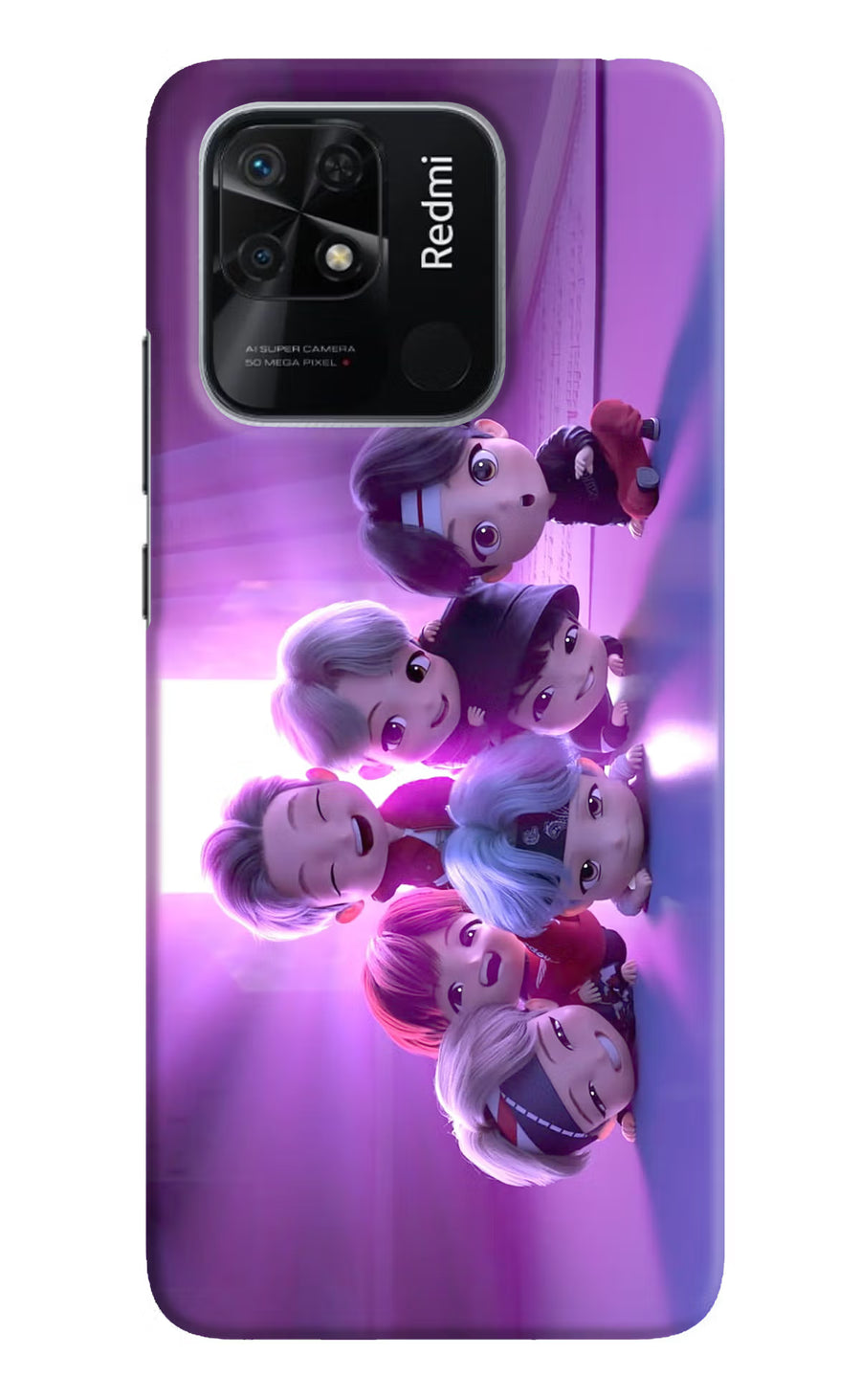 BTS Chibi Redmi 10/10 Power Back Cover, Hard case