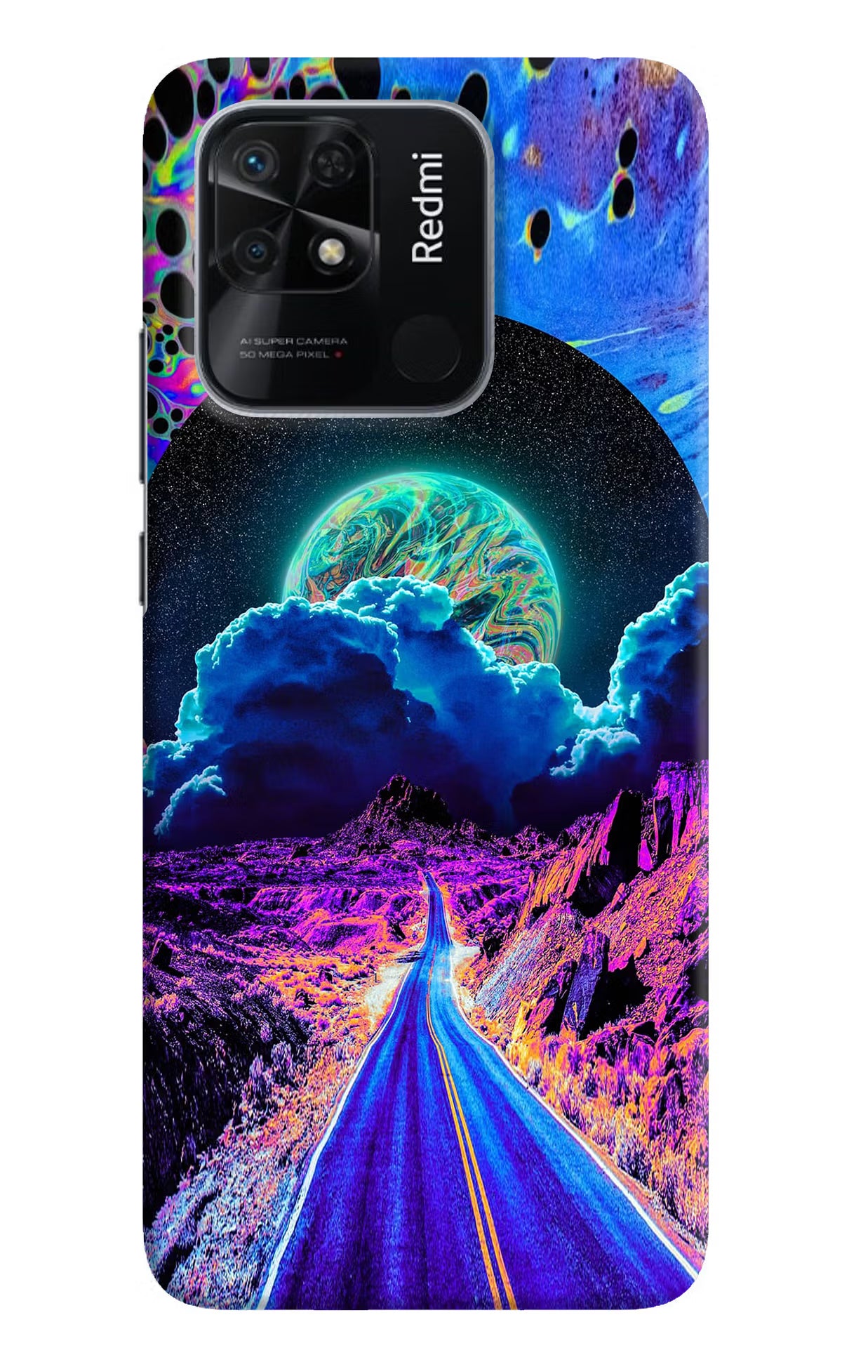 Psychedelic Painting Redmi 10/10 Power Hard Case Back Cover by Casekaro