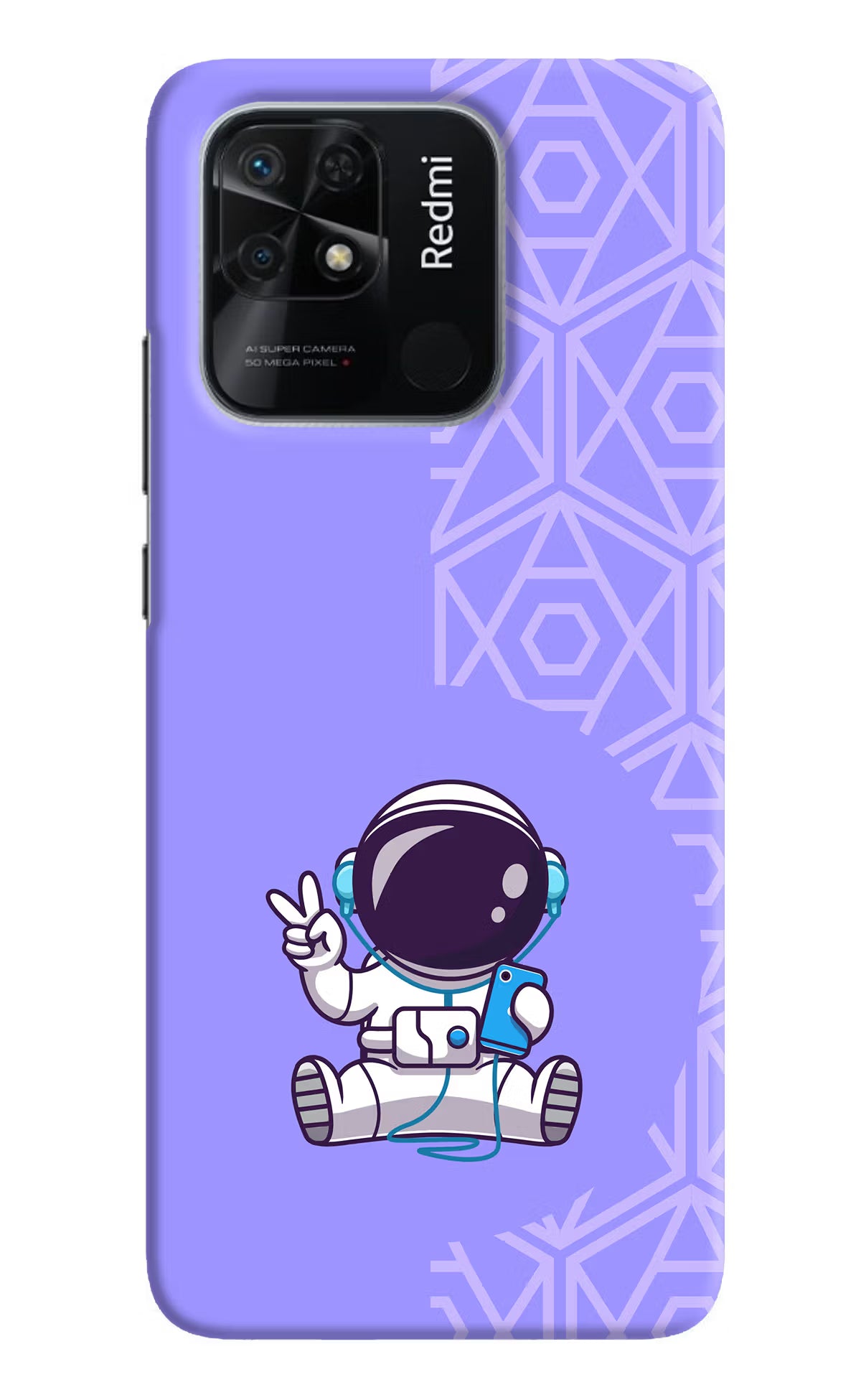 Cute Astronaut Chilling Redmi 10/10 Power Hard Case Back Cover by Casekaro