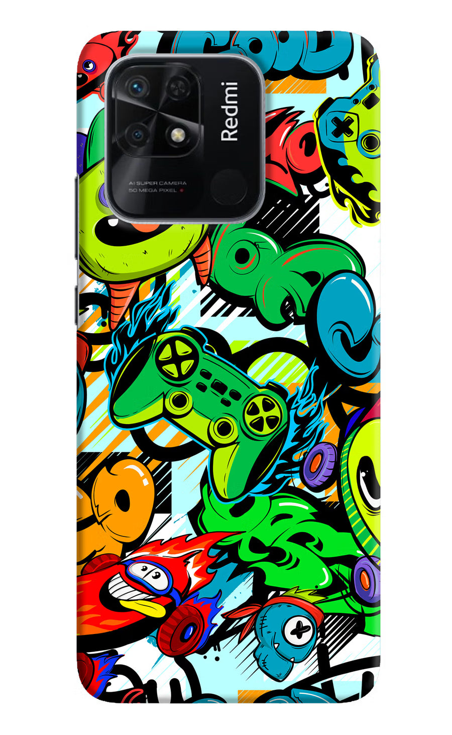 Game Doodle Redmi 10/10 Power Back Cover, Hard case