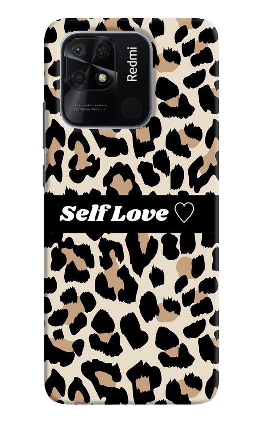 Leopard Print Self Love Redmi 10/10 Power Back Cover