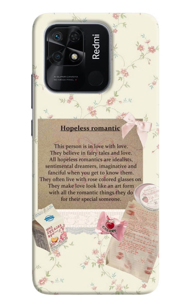 Hopeless Romantic Redmi 10/10 Power Hard Case Back Cover by Casekaro