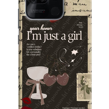 I am just a girl Redmi 10/10 Power Hard Case Back Cover by Casekaro