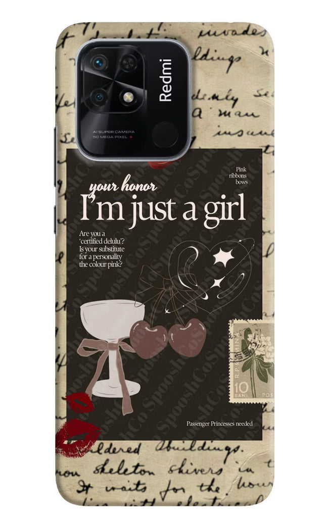 I am just a girl Redmi 10/10 Power Hard Case Back Cover by Casekaro