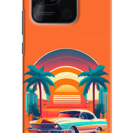 Palm Drive 80s Redmi 10/10 Power Hard Case Back Cover by Casekaro