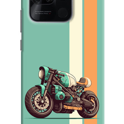 Striped Moto Drift Redmi 10/10 Power Hard Case Back Cover by Casekaro