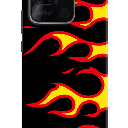 Side Sweep Flames Redmi 10/10 Power Hard Case Back Cover by Casekaro
