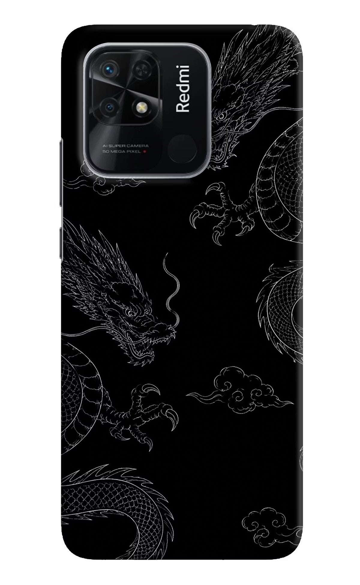 Twin Dragons Redmi 10/10 Power Hard Case Back Cover by Casekaro