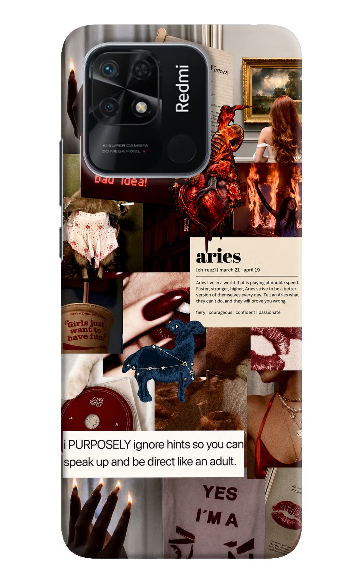 Zodiac Aries Redmi 10/10 Power Back Cover