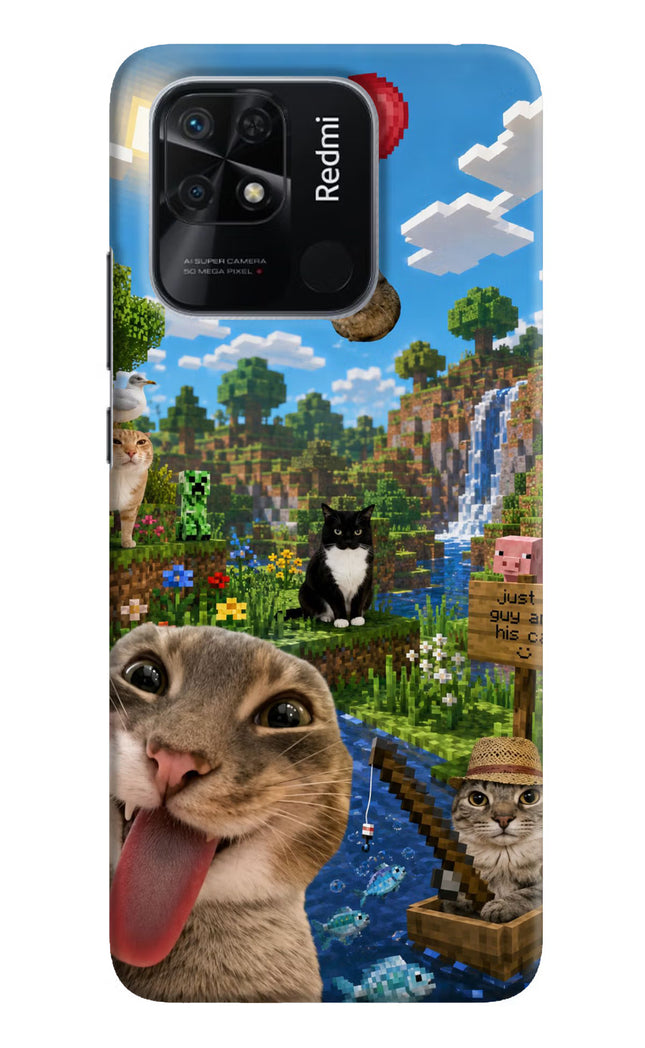 Minecraft Cat Chaos Redmi 10/10 Power Hard Case Back Cover by Casekaro