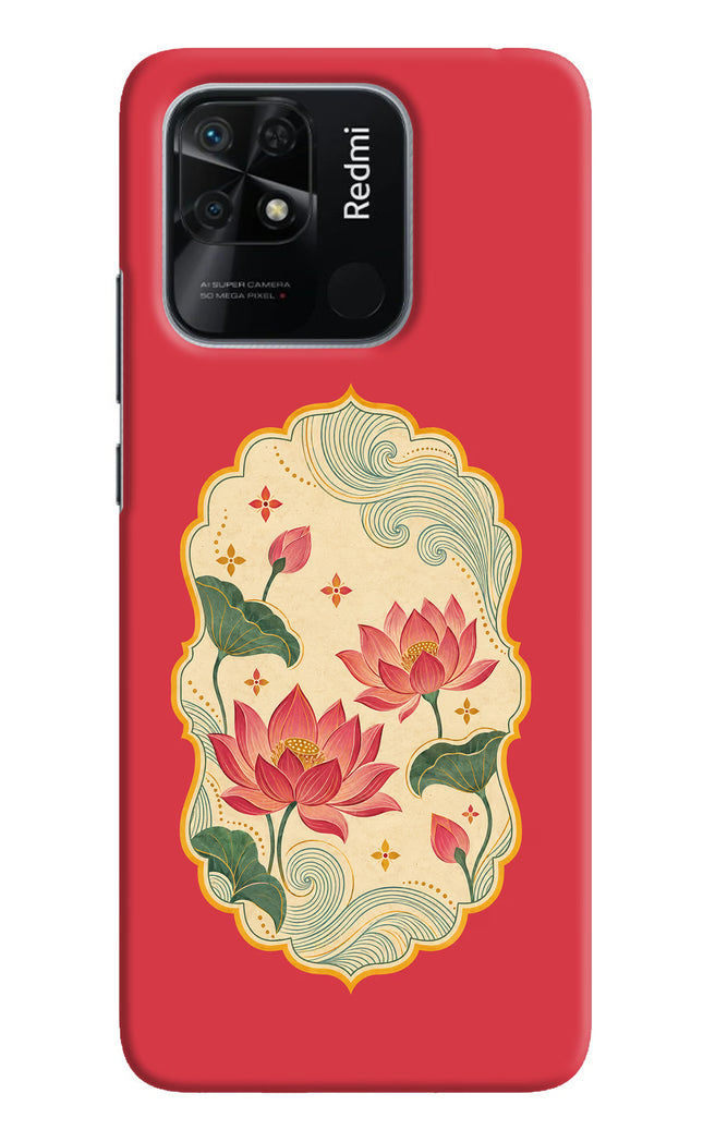 Pink Lotus Redmi 10/10 Power Hard Case Back Cover by Casekaro