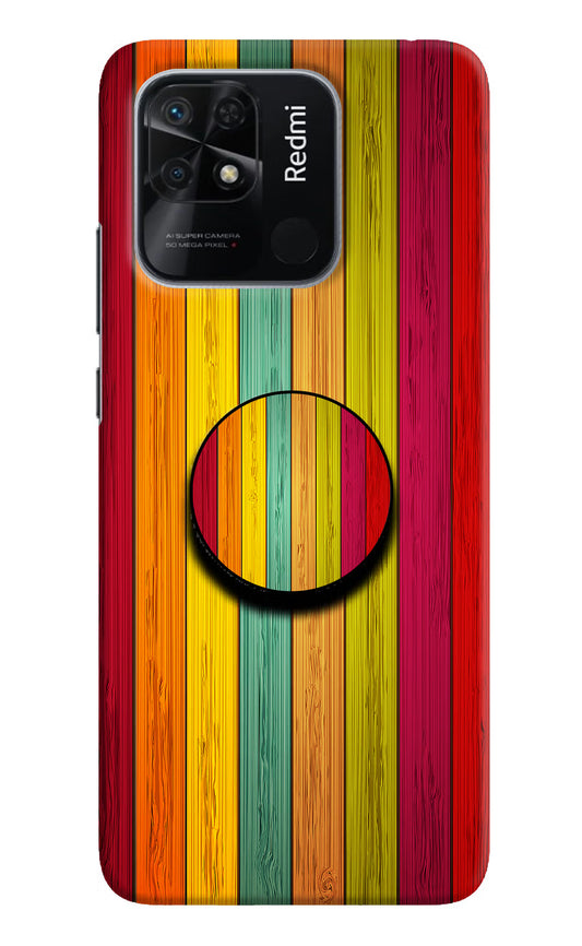 Multicolor Wooden Redmi 10/10 Power Pop Case by Casekaro