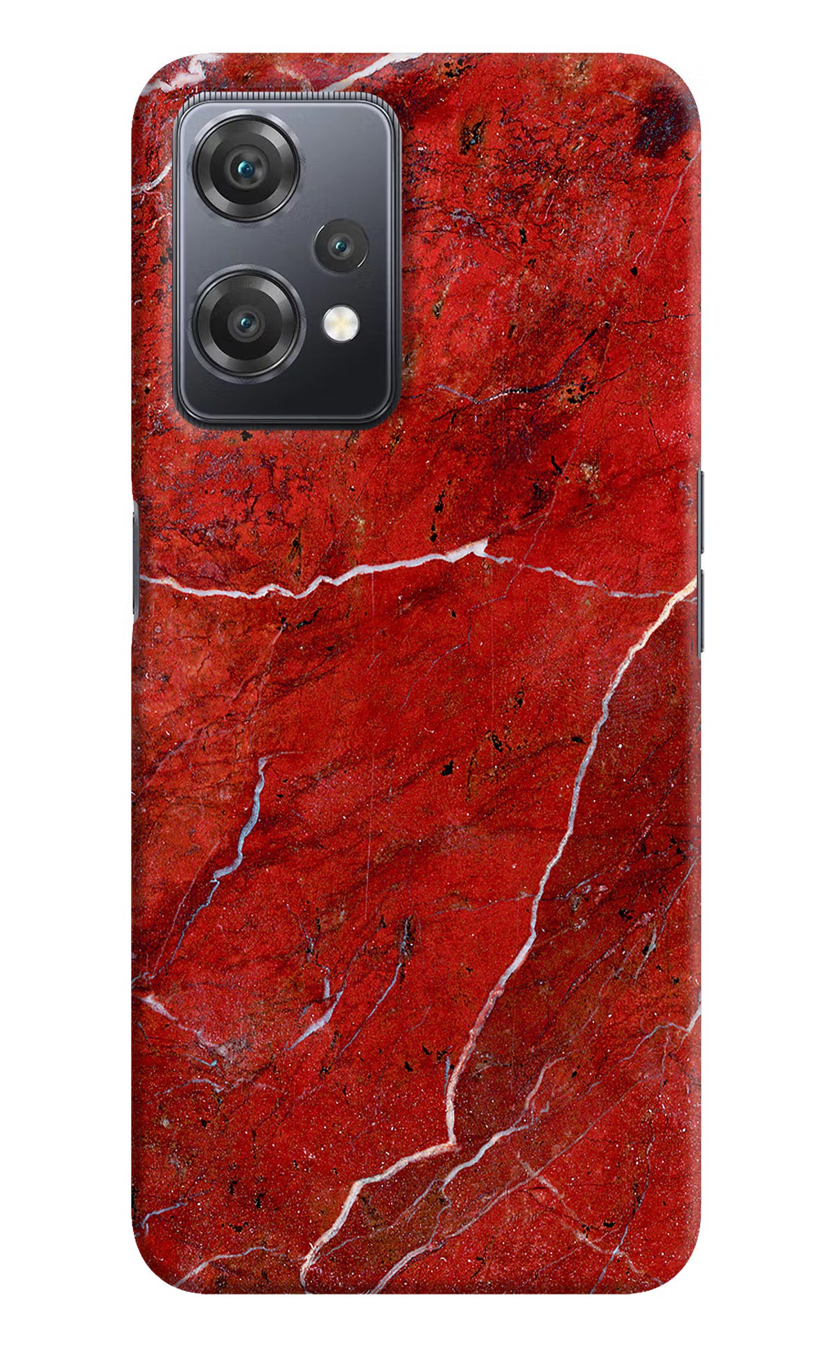 Red Marble Design OnePlus Nord CE 2 Lite 5G Hard Case Back Cover by Casekaro