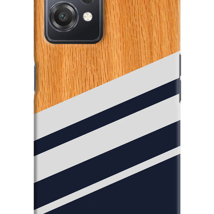 Blue and white wooden OnePlus Nord CE 2 Lite 5G Hard Case Back Cover by Casekaro