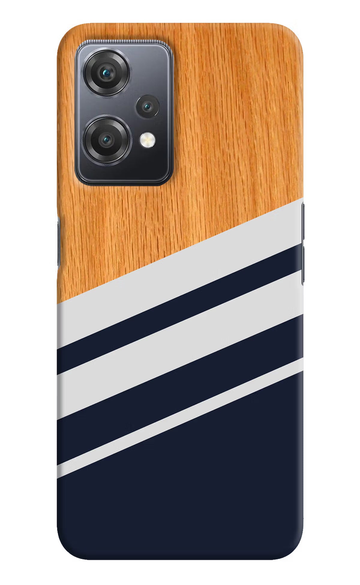 Blue and white wooden OnePlus Nord CE 2 Lite 5G Hard Case Back Cover by Casekaro
