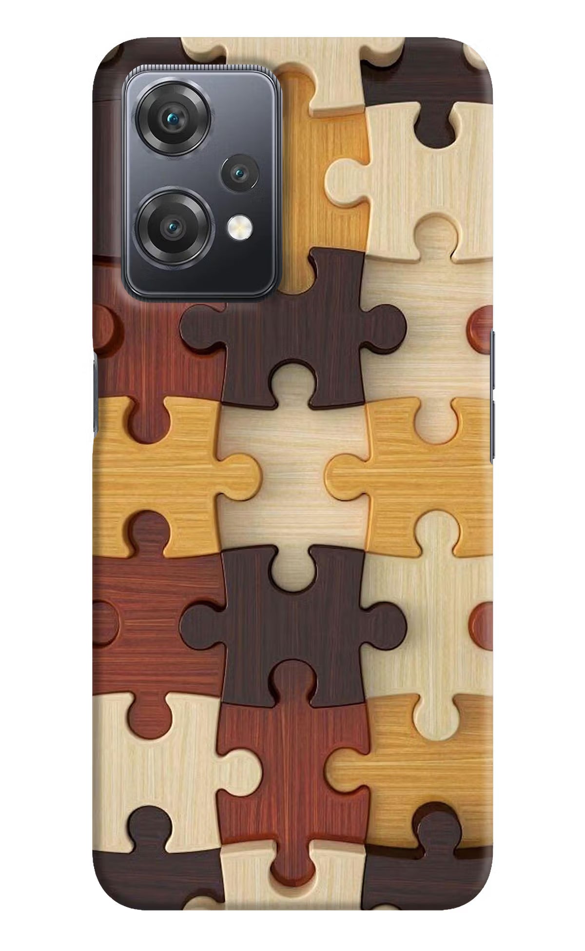 Wooden Puzzle OnePlus Nord CE 2 Lite 5G Hard Case Back Cover by Casekaro