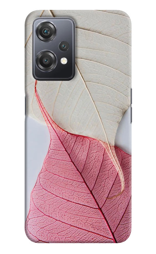 White Pink Leaf OnePlus Nord CE 2 Lite 5G Hard Case Back Cover by Casekaro