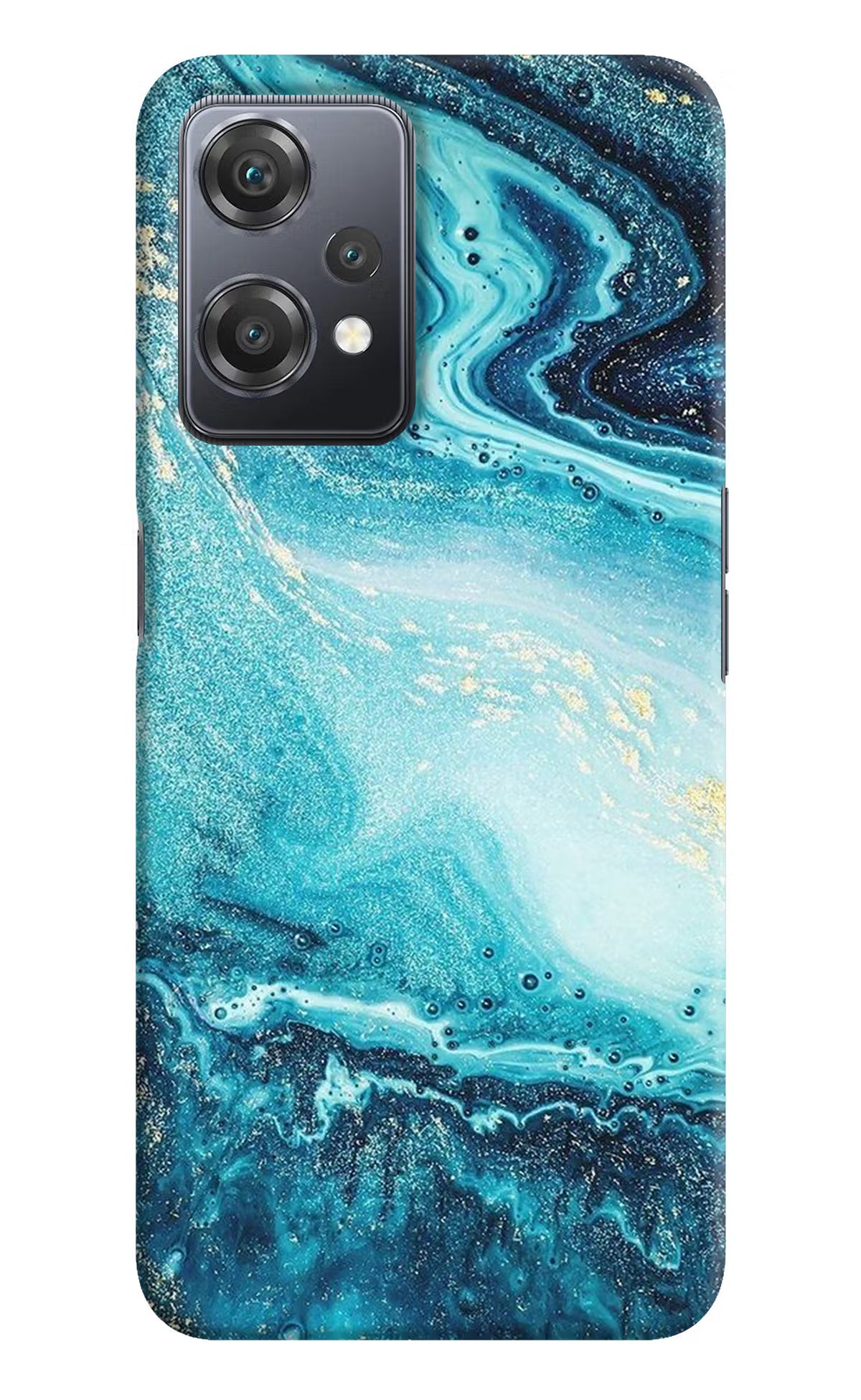 Blue Glitter Marble OnePlus Nord CE 2 Lite 5G Hard Case Back Cover by Casekaro