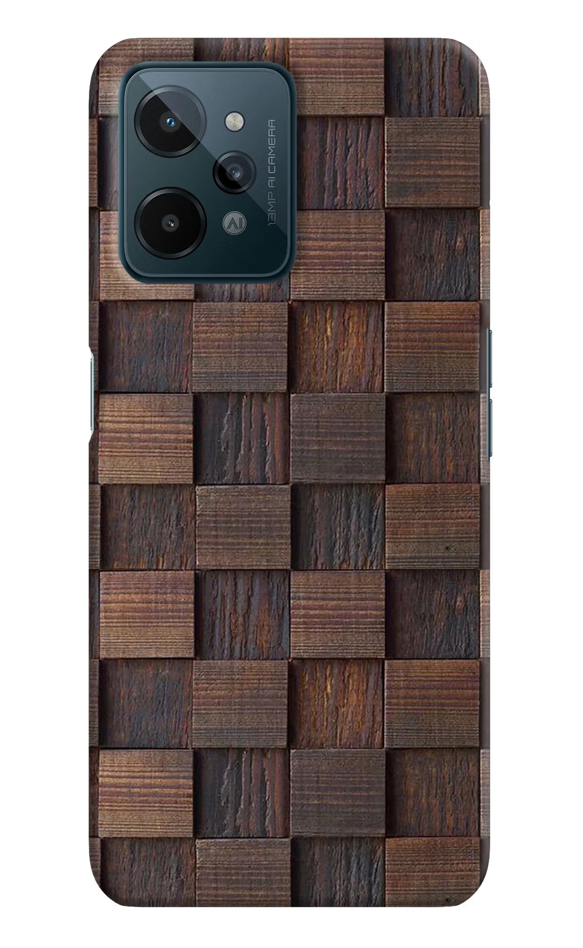 Wooden Cube Design Realme C31 Hard Case Back Cover by Casekaro