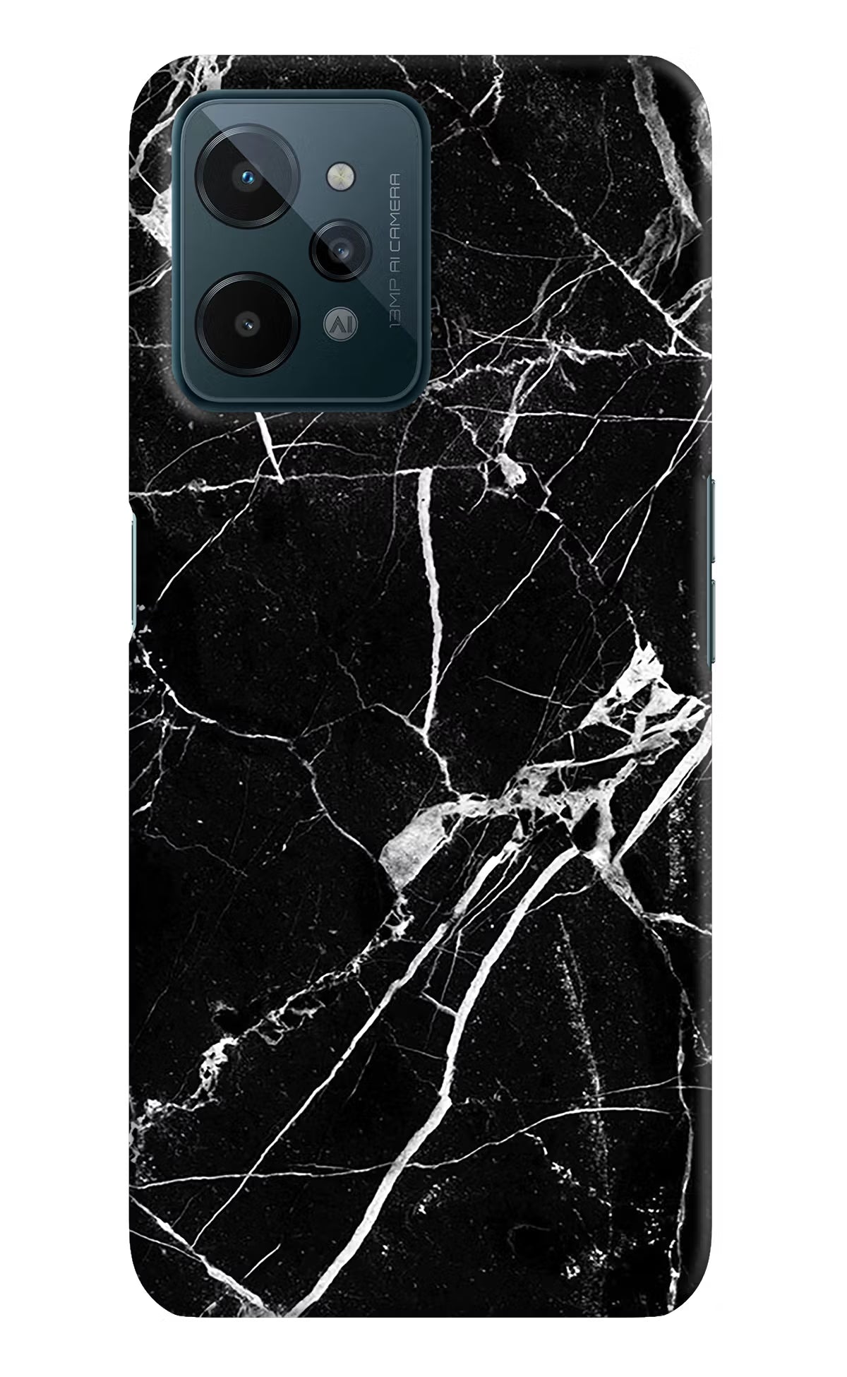 Black Marble Pattern Realme C31 Hard Case Back Cover by Casekaro