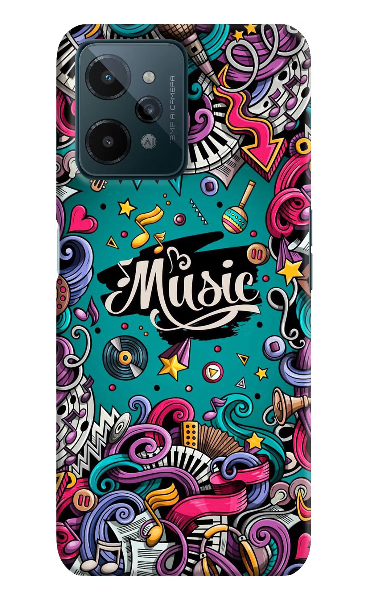 Music Graffiti Realme C31 Hard Case Back Cover by Casekaro