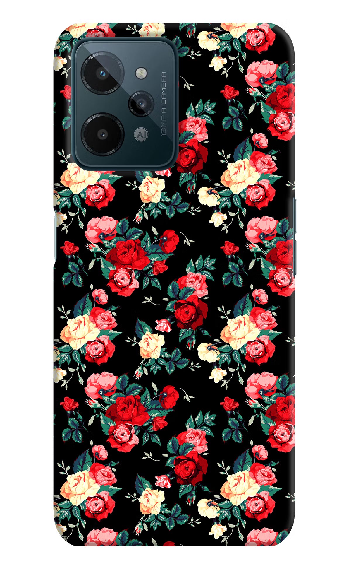 Rose Pattern Realme C31 Hard Case Back Cover by Casekaro