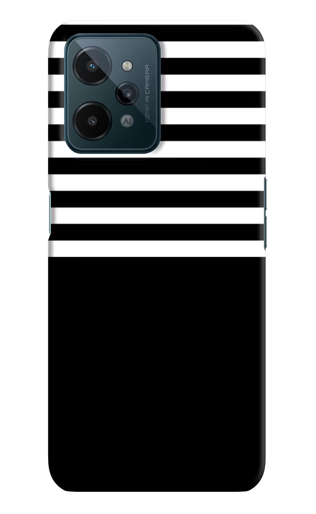 Black and White Print Realme C31 Hard Case Back Cover by Casekaro