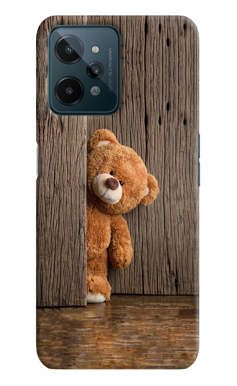 Teddy Wooden Realme C31 Back Cover, Hard case