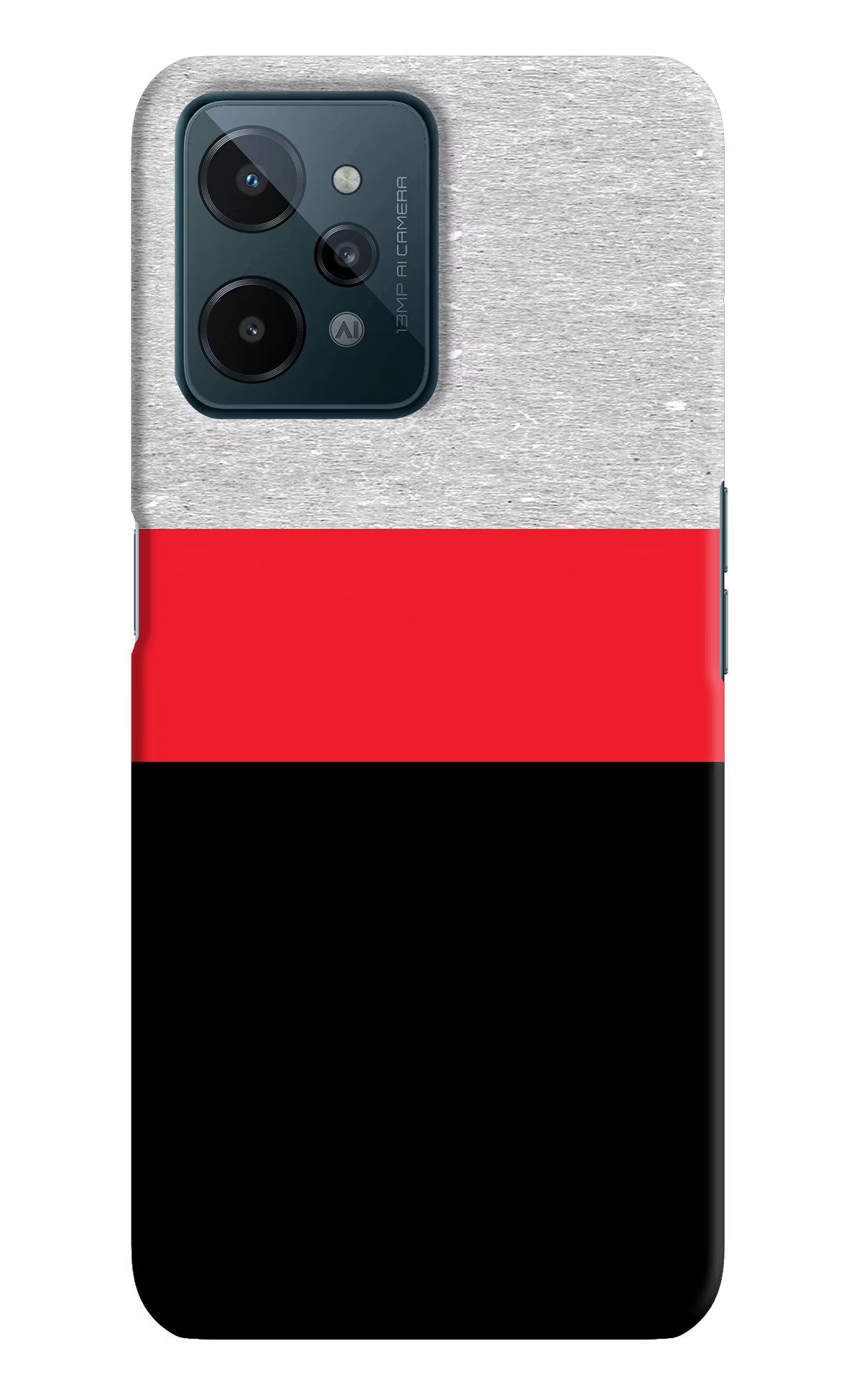 Tri Color Pattern Realme C31 Hard Case Back Cover by Casekaro