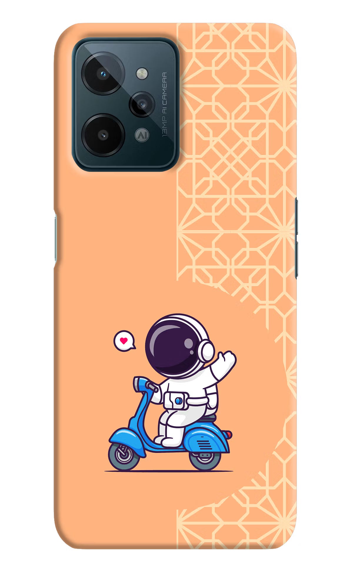 Cute Astronaut Riding Realme C31 Hard Case Back Cover by Casekaro